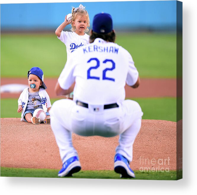 Child Acrylic Print featuring the photograph Clayton Kershaw by Harry How