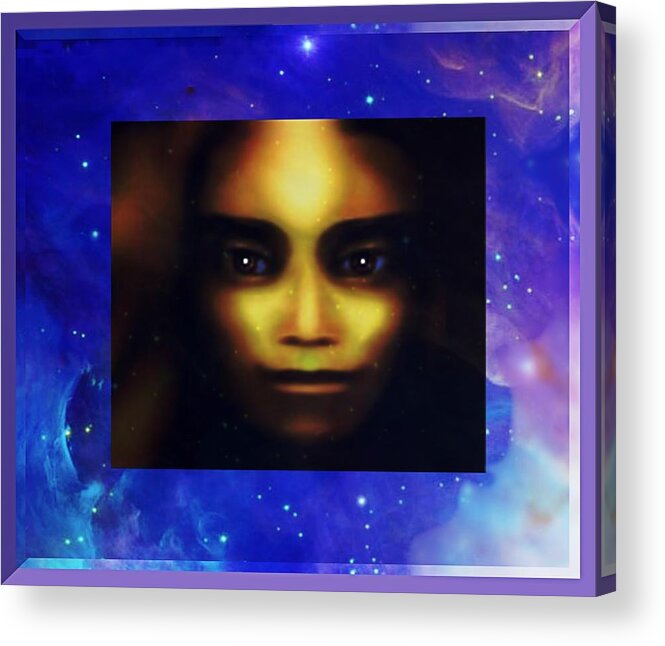 Portrait Acrylic Print featuring the mixed media Portrait #3 by Hartmut Jager