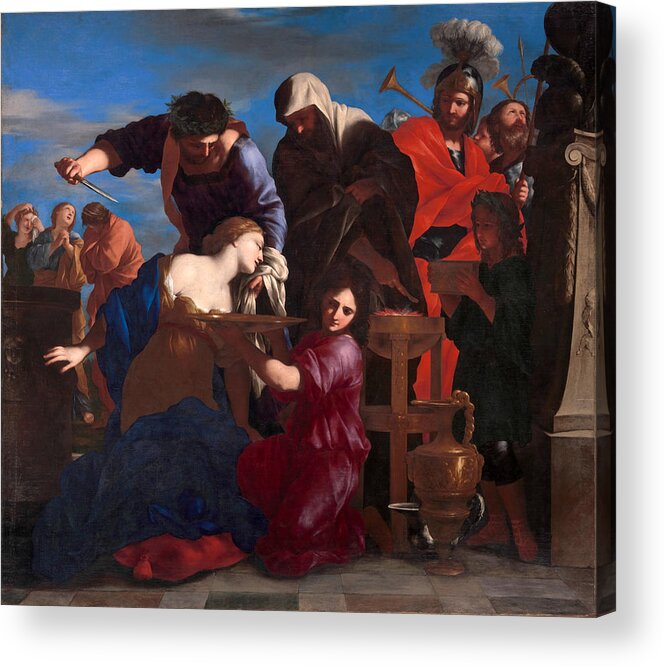 Giovanni Francesco Romanelli Acrylic Print featuring the painting The Sacrifice of Polyxena by Giovanni Francesco Romanelli