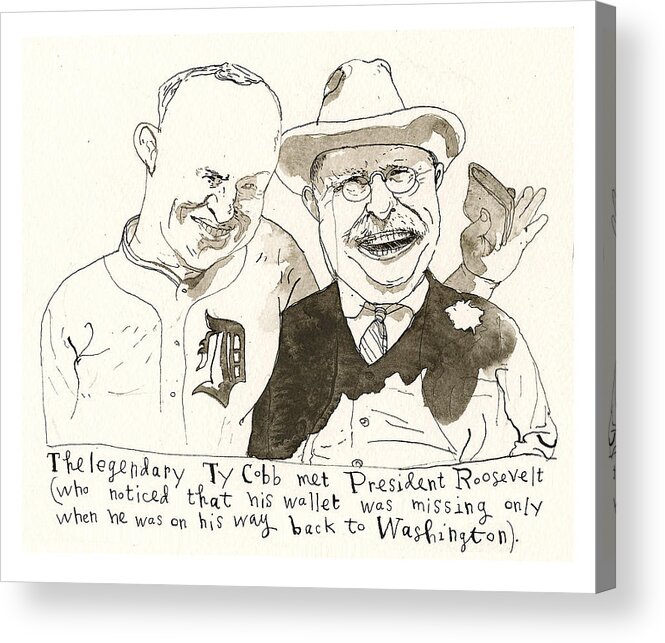 Baseball Scrapbook Part 1 Acrylic Print featuring the painting Baseball Scrapbook #10 by Barry Blitt