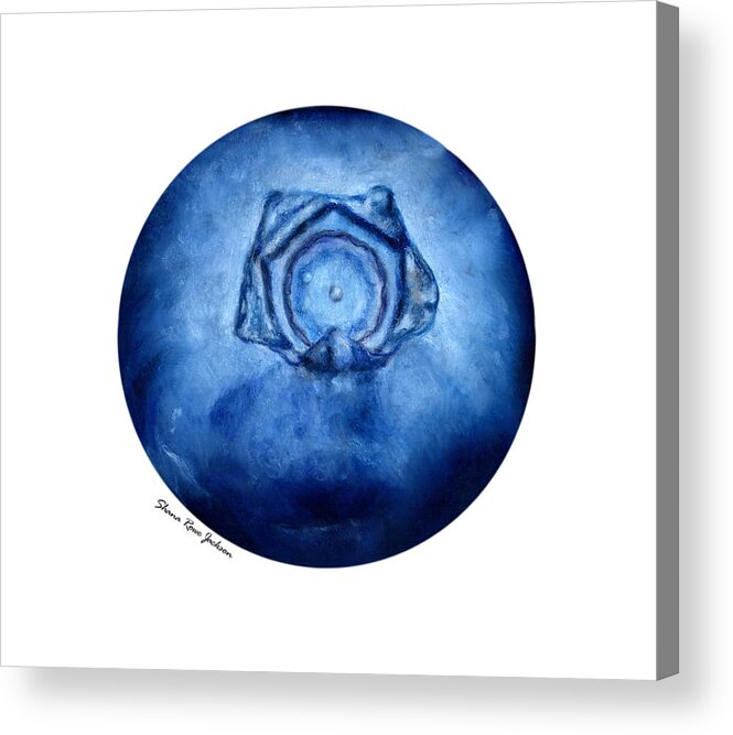 Blueberry Acrylic Print featuring the pastel Big 'ol Bodacious Blueberry by Shana Rowe Jackson