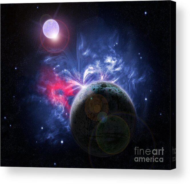 Butterfly Nebula Acrylic Print featuring the digital art Butterfly Nebula Space Fantasy by Two Hivelys