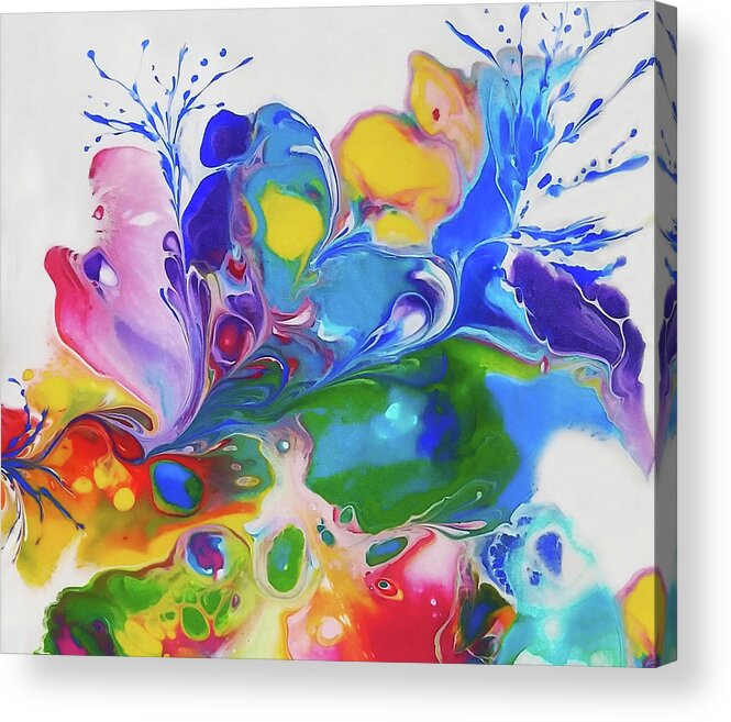 Rainbow Colors Acrylic Print featuring the painting Ever Growing 6 by Deborah Erlandson