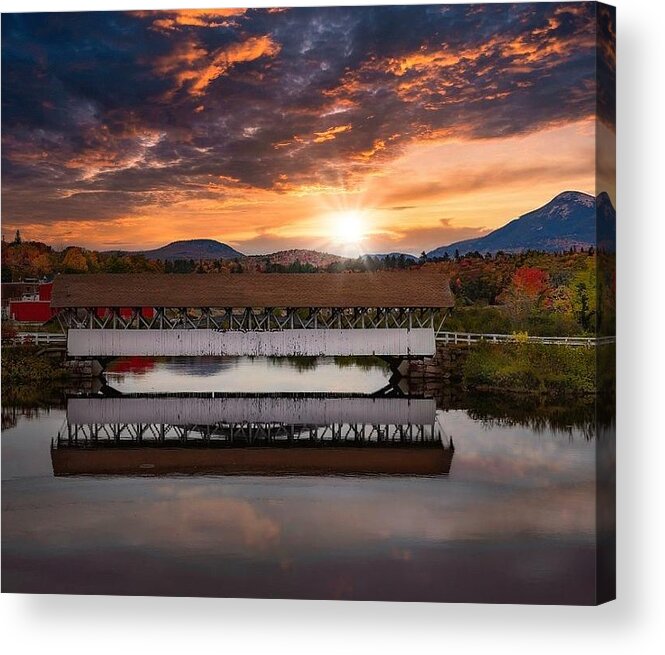 Covered Bridge Acrylic Print featuring the photograph Groveton Covered Bridge by Carolyn Mickulas