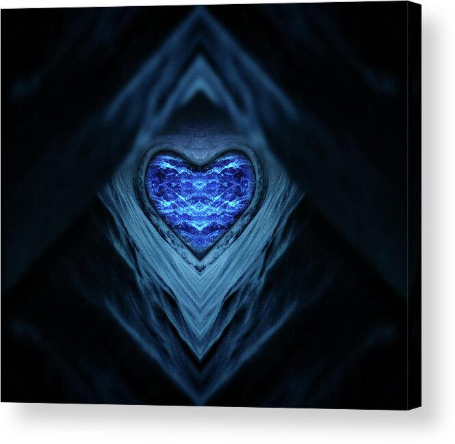 Hearts Acrylic Print featuring the digital art Ice Heart by Pelo Blanco Photo