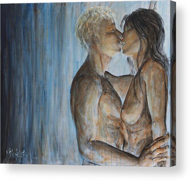 Erotic Acrylic Print featuring the painting If I was Your Boyfriend by Nik Helbig