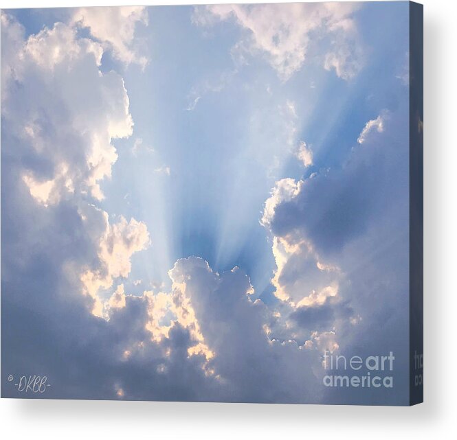 Clouds Acrylic Print featuring the photograph Love in the Clouds #1 by Dorrene BrownButterfield