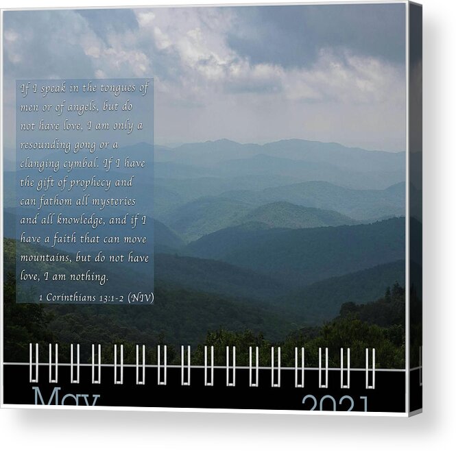 2021 Acrylic Print featuring the photograph May 2021 Inspirational Calendar Preview by Joni Eskridge