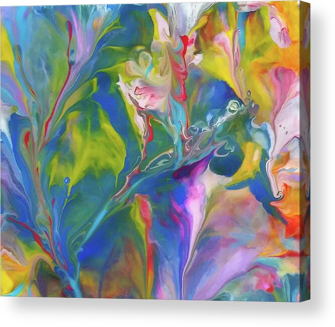 Colorful Acrylic Print featuring the painting Mazy by Deborah Erlandson