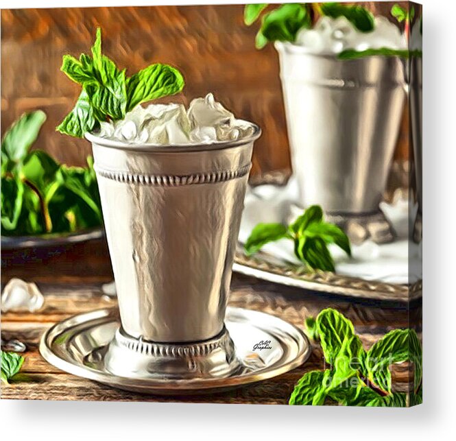 Cocktail Acrylic Print featuring the digital art Mint Julep Double by CAC Graphics