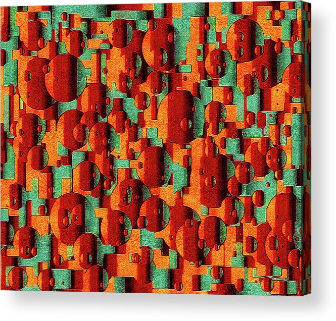Movement Of Symphonic Warmth Acrylic Print featuring the digital art Movement of Symphonic Warmth by Susan Maxwell Schmidt