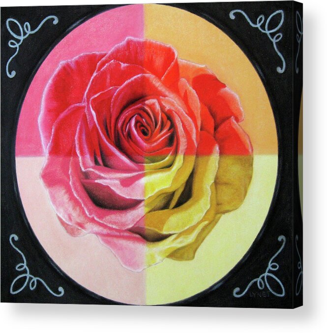Rose Acrylic Print featuring the painting My Rose by Lynet McDonald