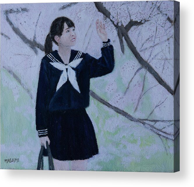 Landscape Acrylic Print featuring the painting New School Year by Masami IIDA