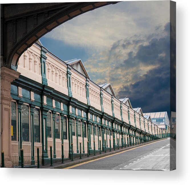Architecture Acrylic Print featuring the photograph Out of Edinburgh Station by Moira Law