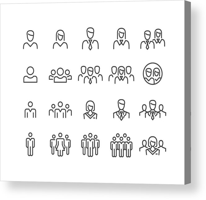 Working Acrylic Print featuring the drawing People Icons - Classic Line Series by -victor-