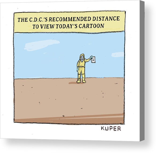 Captionless Acrylic Print featuring the drawing Recommended Distance by Peter Kuper