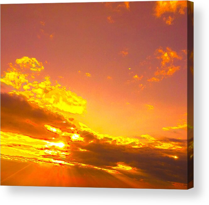 Flowijng Lave In The Sky Acrylic Print featuring the photograph River Of Gold by Trevor A Smith