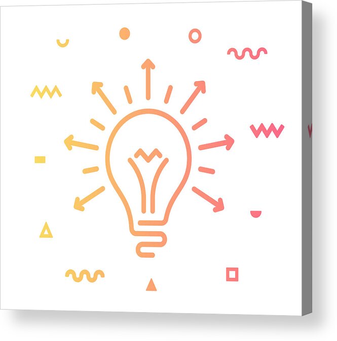 Working Acrylic Print featuring the drawing Sharing Ideas Line Style Icon Design by Denkcreative