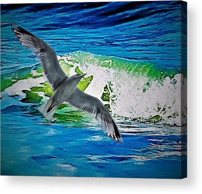 Sea Acrylic Print featuring the photograph Soaring at Sea by John Anderson