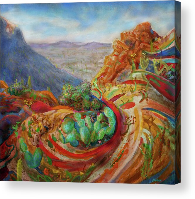 Above Acrylic Print featuring the painting Southwest Air by Nancy Shuler