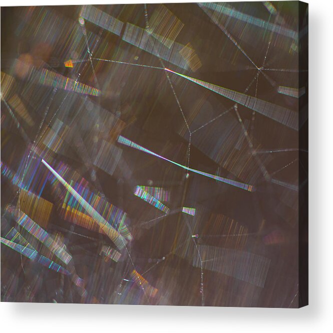 Abstract Acrylic Print featuring the photograph Spiderweb Abstract by Phil And Karen Rispin