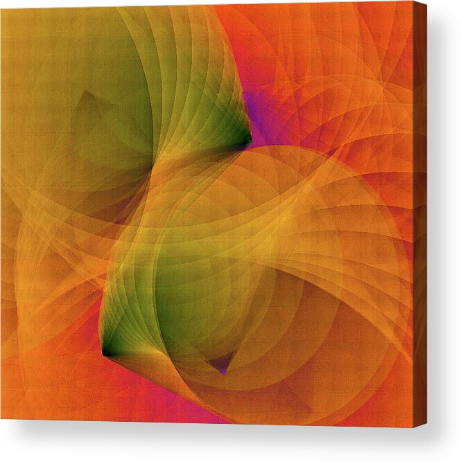3-d Modern Geometric Acrylic Print featuring the digital art Spiraling Insight with Complicated Continuation by Susan Maxwell Schmidt