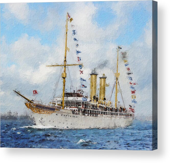 Steamer Acrylic Print featuring the digital art S.S. Kronprinzessin Victoria Louise by Geir Rosset