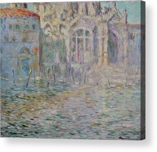 Venice Acrylic Print featuring the painting Venice Grand Canal serie nr 2. by Pierre Dijk