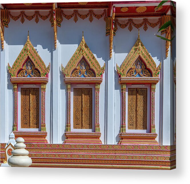Scenic Acrylic Print featuring the photograph Wat Hua Sapan Phra Ubosot Windows DTHNR0411 by Gerry Gantt