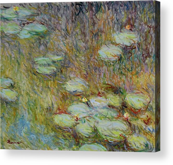 Water Lilies Acrylic Print featuring the painting Waterlelie Nymphaea Nr.20 by Pierre Dijk