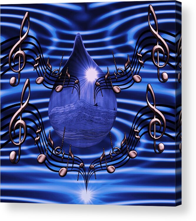 Angelic Acrylic Print featuring the digital art Angelic sounds on the waves by Barbara St Jean