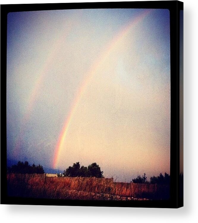 Rainbow Acrylic Print featuring the photograph 🌈 #arcobaleno #doppioarcobaleno by Michele Stuppiello
