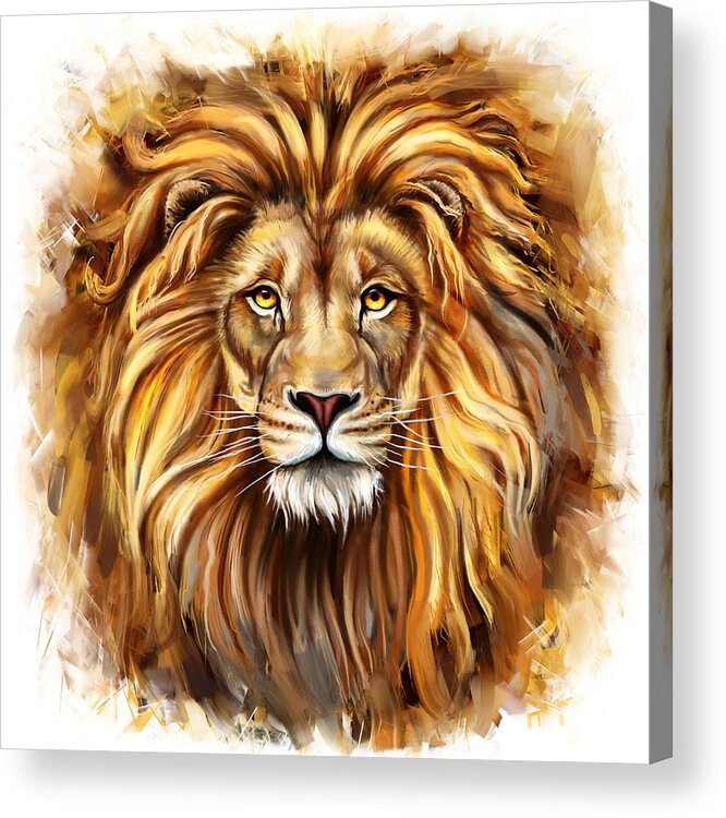 Lion store acrylic painting