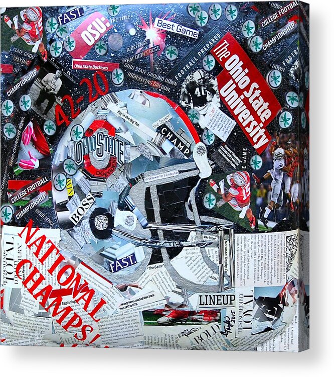 Ohio State Acrylic Print featuring the painting Ohio State University National Football Champs by Colleen Taylor