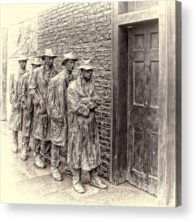 Bread Line Sculpture Acrylic Print featuring the photograph The Bread Line Sculpture by Jack Schultz