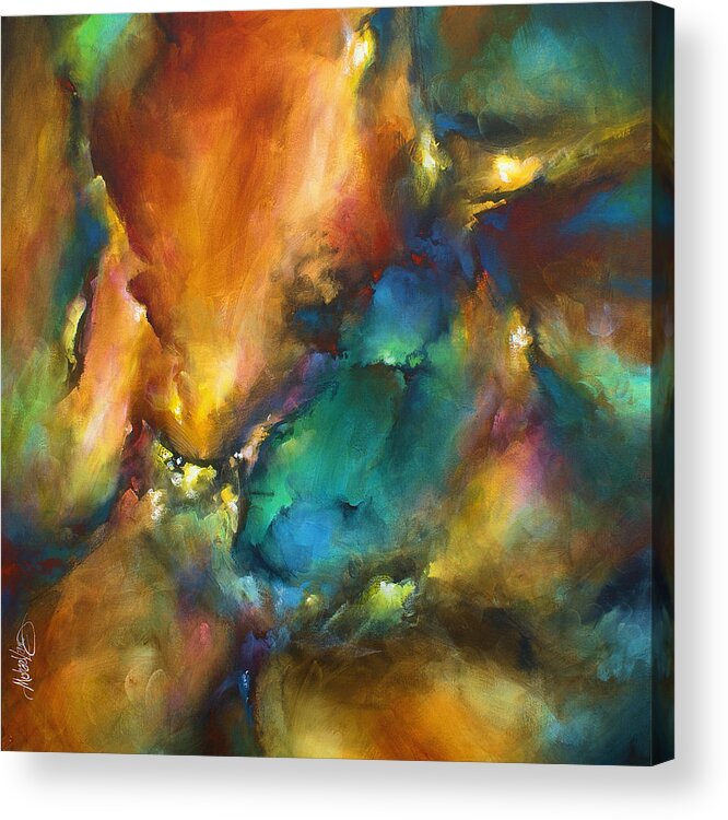 Abstract Acrylic Print featuring the painting 'The Edge 2' by Michael Lang