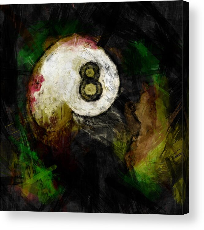 Eight Acrylic Print featuring the digital art 8 Ball Abstract #1 by David G Paul