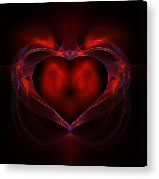 Fractal Acrylic Print featuring the digital art Aflame #1 by Lyle Hatch