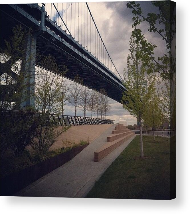 Aprilphotoaday Acrylic Print featuring the photograph Ben Franklin Bridge #1 by Katie Cupcakes