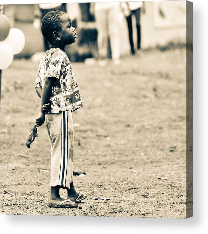 Accra Acrylic Print featuring the photograph Boy With a Bird #1 by Ronda Broatch