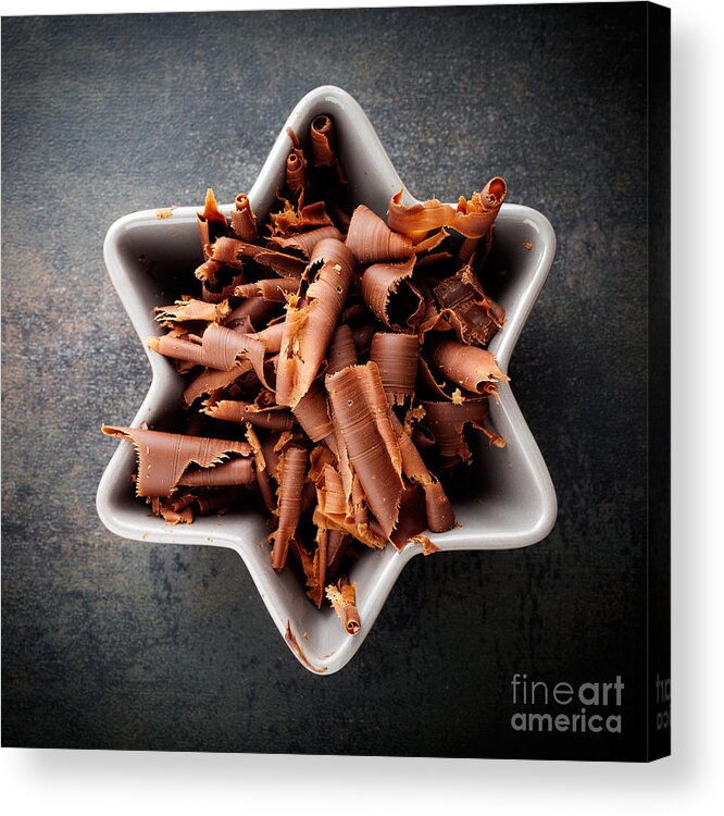 Dessert Acrylic Print featuring the photograph Chocolate curls #1 by Kati Finell