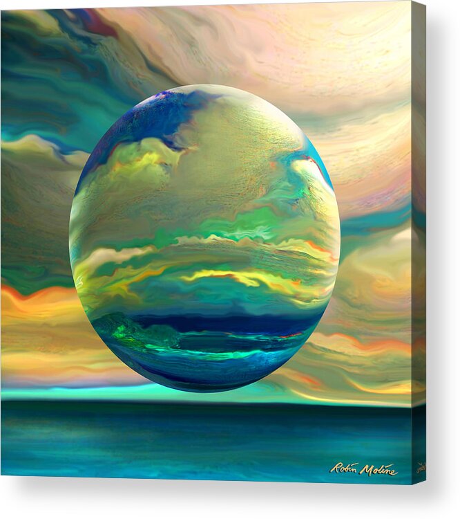 Dreamscape Acrylic Print featuring the digital art Clouding the Poets Eye by Robin Moline