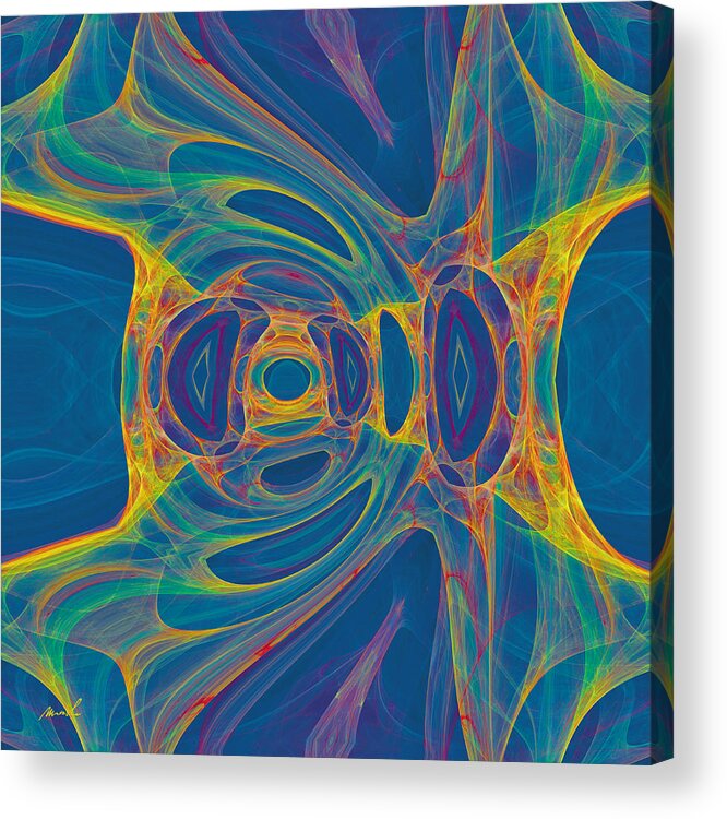 Psychedelic Acrylic Print featuring the digital art Cosmic Cloth 3 #1 by The Art of Marsha Charlebois