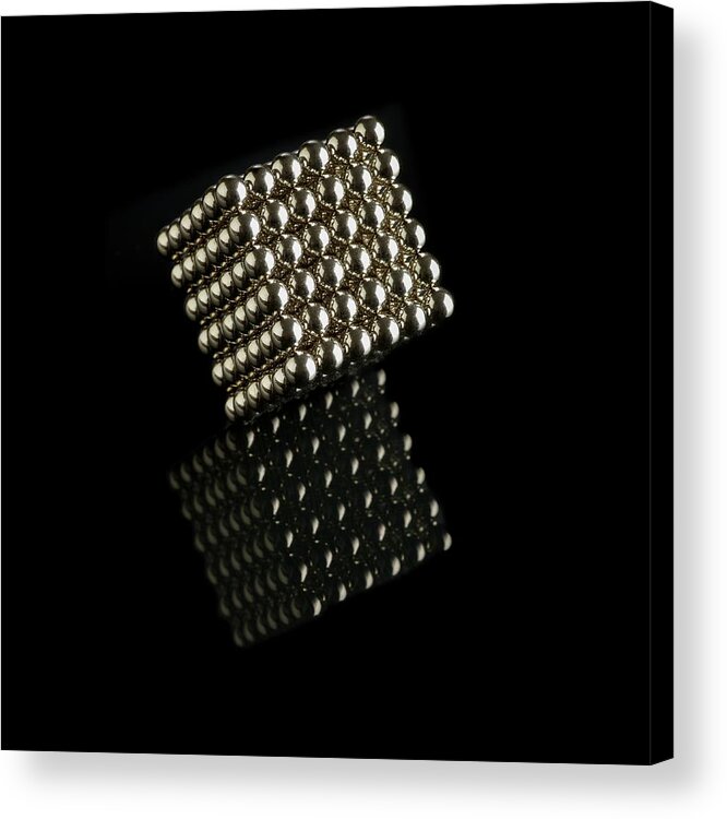 Magnet Acrylic Print featuring the photograph Cube Of Neodymium Magnets #1 by Science Photo Library