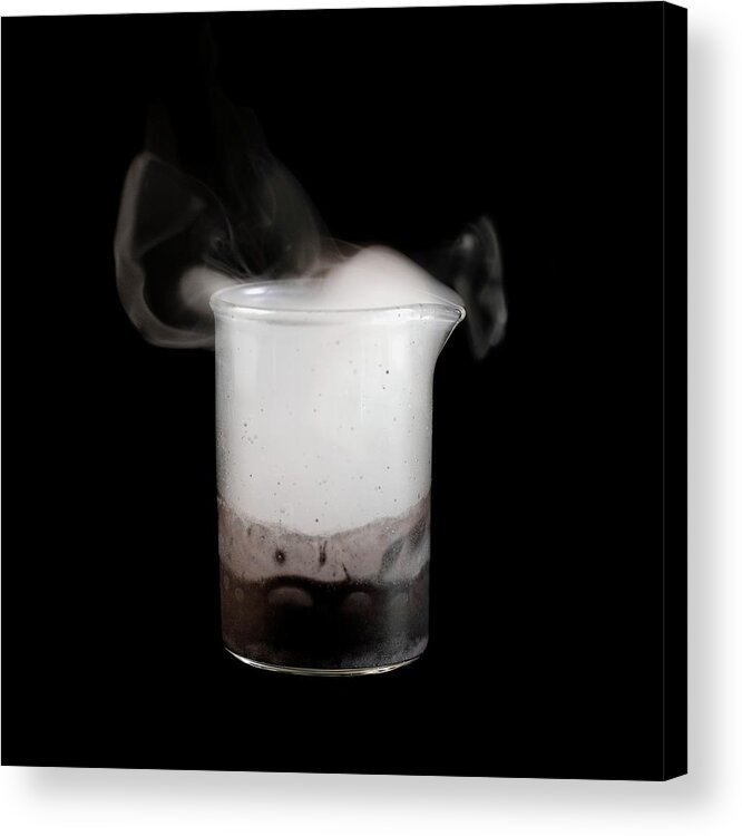 Beaker Acrylic Print featuring the photograph Decomposition Of Hydrogen Peroxide #1 by Science Photo Library