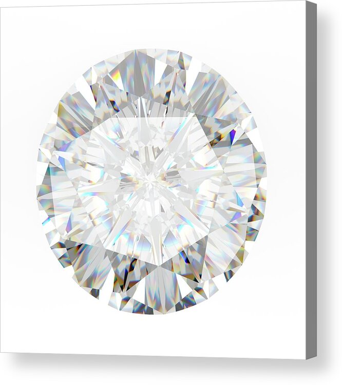Artwork Acrylic Print featuring the photograph Diamond On White Background by Sebastian Kaulitzki