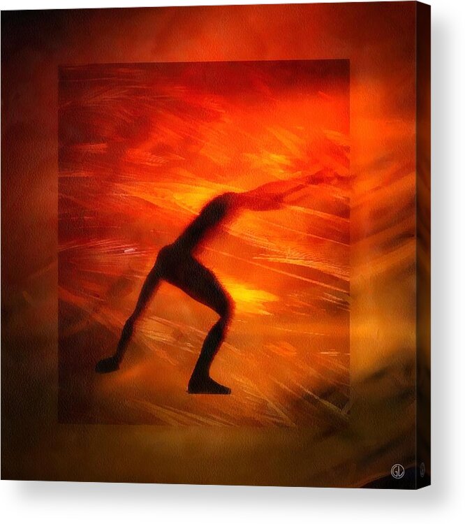 Man Acrylic Print featuring the digital art Fiery dance #1 by Gun Legler