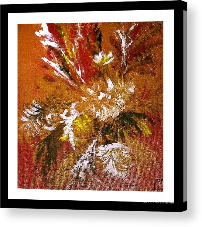 Abstract Acrylic Print featuring the painting Flowering Fireworks #1 by Iris Gelbart