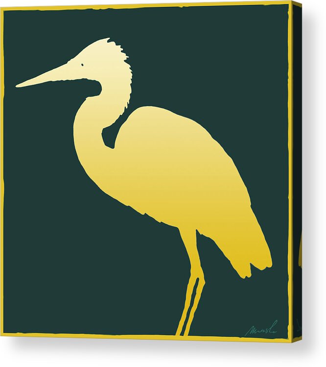 great Egret Acrylic Print featuring the painting Great Egret 3 #1 by The Art of Marsha Charlebois