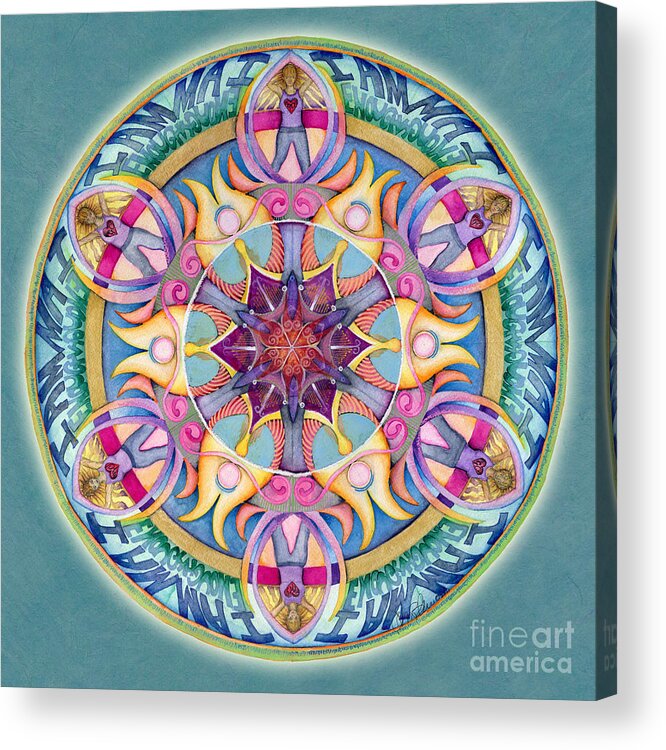 Mandala Acrylic Print featuring the painting I Am Enough Mandala by Jo Thomas Blaine